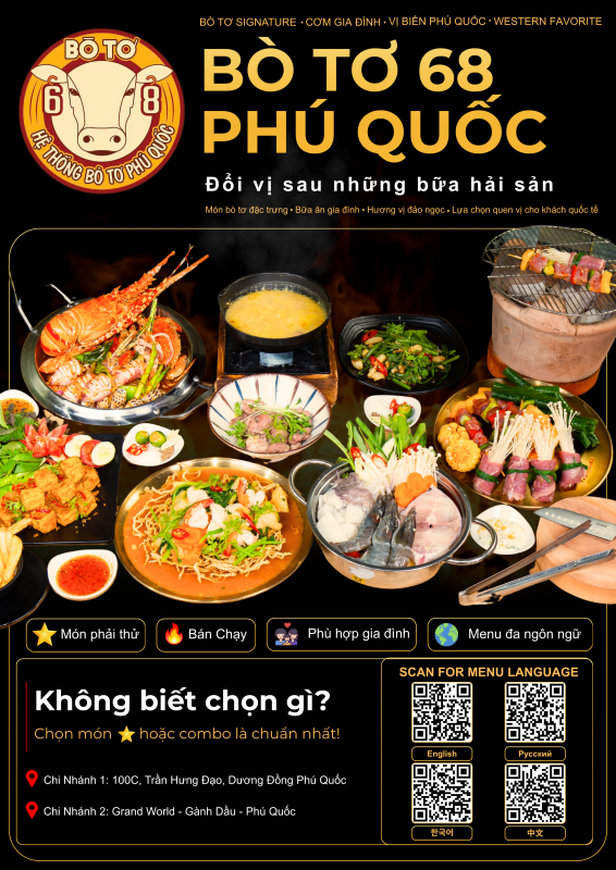 boto68 Ẩm Thực ở Bắc Đảo - Bò Tơ 68